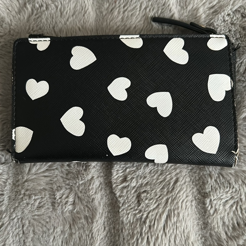Kate Spade Black and White Heart Clutch - Picture 2 of 7